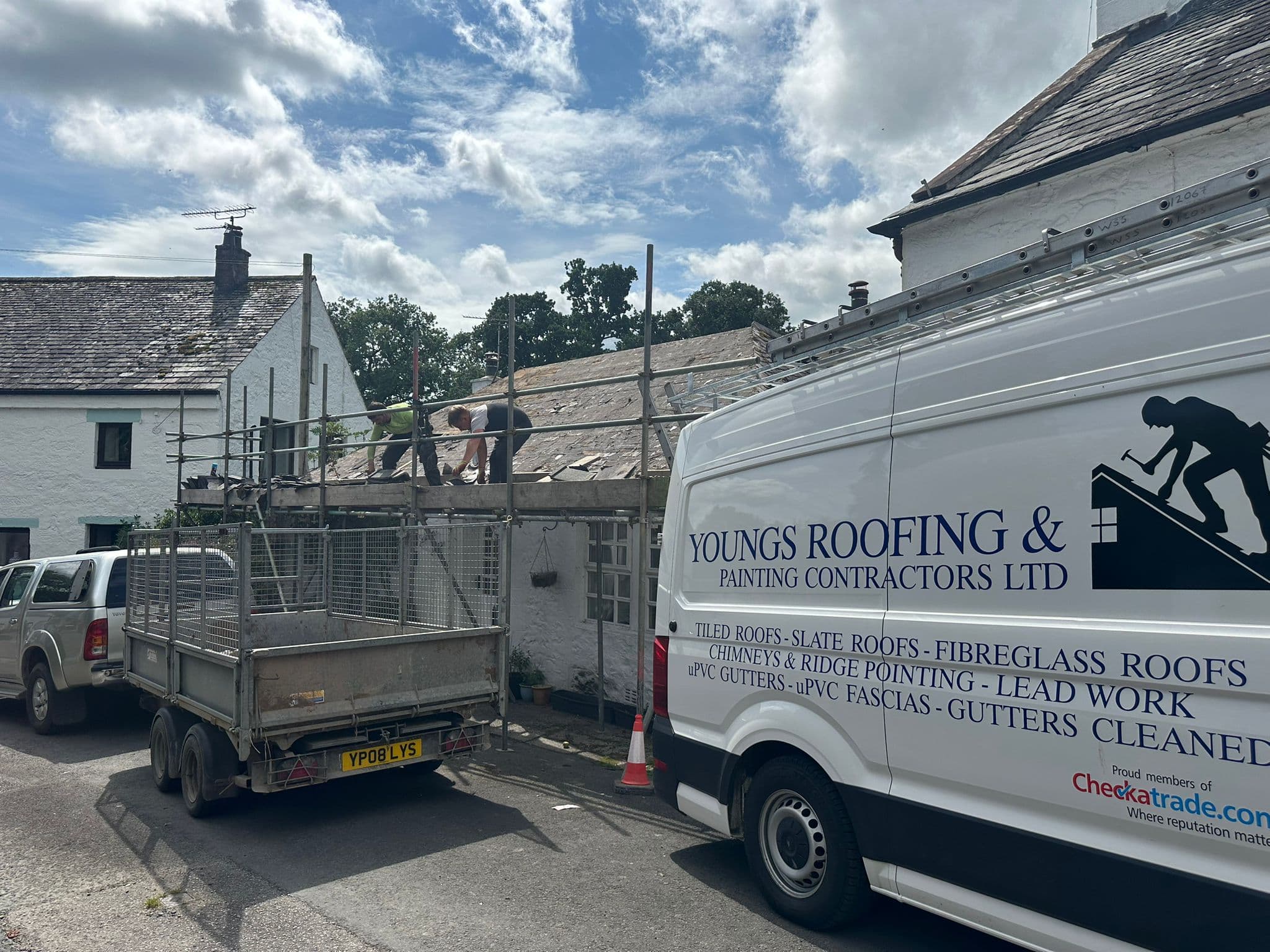 Young's Roofing team on a Cumbria project